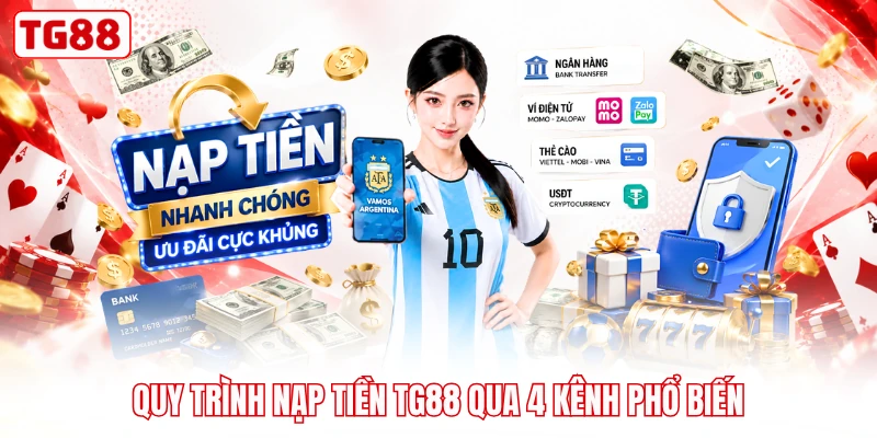 Quy trình nạp tiền TG88 qua 4 kênh phổ biến